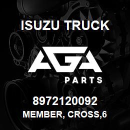 8972120092 Isuzu Truck MEMBER, CROSS,6 | AGA Parts