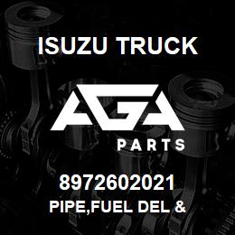 8972602021 Isuzu Truck PIPE,FUEL DEL & | AGA Parts