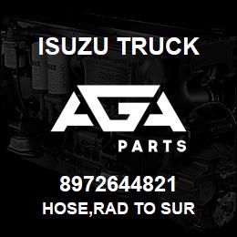 8972644821 Isuzu Truck HOSE,RAD TO SUR | AGA Parts