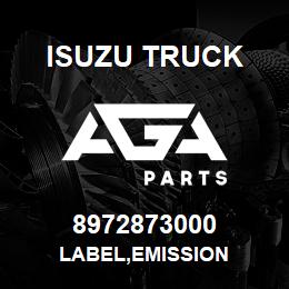 8972873000 Isuzu Truck LABEL,EMISSION | AGA Parts