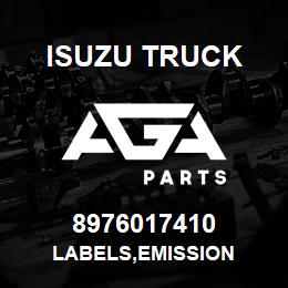 8976017410 Isuzu Truck LABELS,EMISSION | AGA Parts