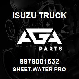 8978001632 Isuzu Truck SHEET,WATER PRO | AGA Parts