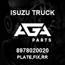 8978020020 Isuzu Truck PLATE,FIX,RR | AGA Parts