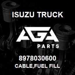 8978030600 Isuzu Truck CABLE,FUEL FILL | AGA Parts