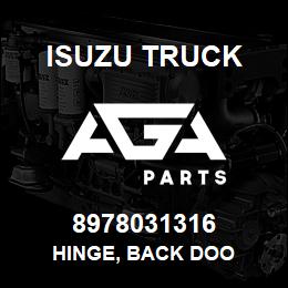 8978031316 Isuzu Truck HINGE, BACK DOO | AGA Parts