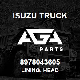 8978043605 Isuzu Truck LINING, HEAD | AGA Parts