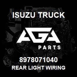 8978071040 Isuzu Truck REAR LIGHT WIRING | AGA Parts