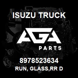 8978523634 Isuzu Truck RUN, GLASS,RR D | AGA Parts