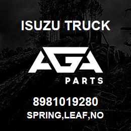 8981019280 Isuzu Truck SPRING,LEAF,NO | AGA Parts