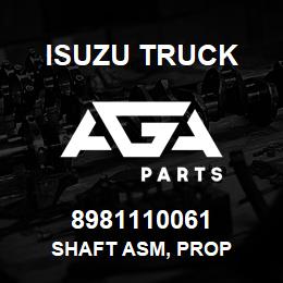 8981110061 Isuzu Truck SHAFT ASM, PROP | AGA Parts
