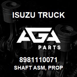 8981110071 Isuzu Truck SHAFT ASM, PROP | AGA Parts