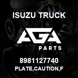 8981127740 Isuzu Truck PLATE,CAUTION,F | AGA Parts