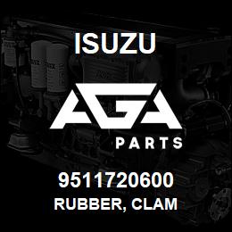 9511720600 Isuzu RUBBER, CLAM | AGA Parts