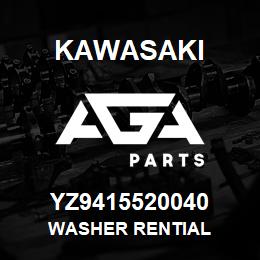 YZ9415520040 Kawasaki WASHER RENTIAL | AGA Parts