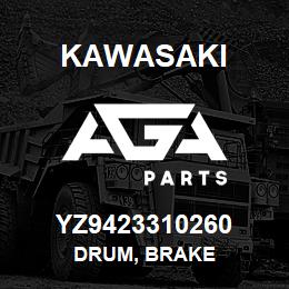 YZ9423310260 Kawasaki DRUM, BRAKE | AGA Parts