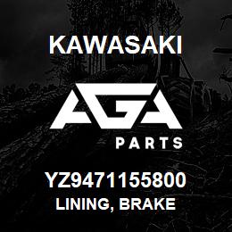 YZ9471155800 Kawasaki LINING, BRAKE | AGA Parts