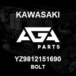 YZ9812151690 Kawasaki BOLT | AGA Parts