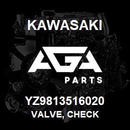 YZ9813516020 Kawasaki VALVE, CHECK | AGA Parts