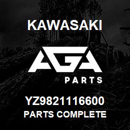 YZ9821116600 Kawasaki PARTS COMPLETE | AGA Parts