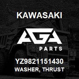 YZ9821151430 Kawasaki WASHER, THRUST | AGA Parts