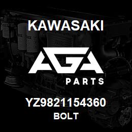 YZ9821154360 Kawasaki BOLT | AGA Parts