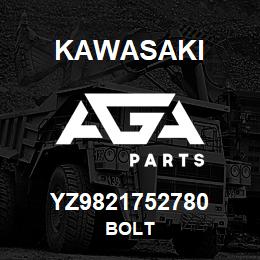 YZ9821752780 Kawasaki BOLT | AGA Parts