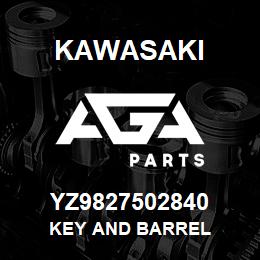 YZ9827502840 Kawasaki KEY AND BARREL | AGA Parts