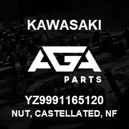 YZ9991165120 Kawasaki NUT, CASTELLATED, NF | AGA Parts