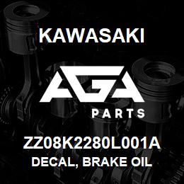 ZZ08K2280L001A Kawasaki DECAL, BRAKE OIL | AGA Parts