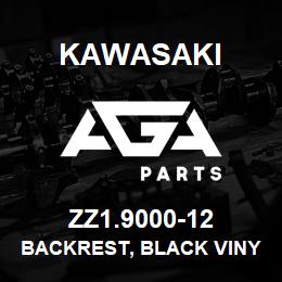 ZZ1.9000-12 Kawasaki BACKREST, BLACK VINYL | AGA Parts