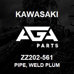 ZZ202-561 Kawasaki PIPE, WELD PLUM | AGA Parts