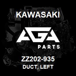 ZZ202-935 Kawasaki DUCT, LEFT | AGA Parts