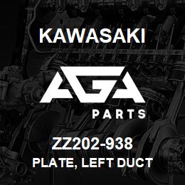 ZZ202-938 Kawasaki PLATE, LEFT DUCT | AGA Parts