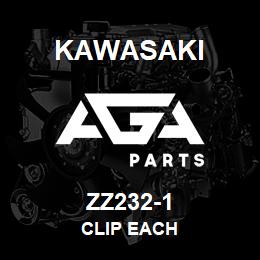 ZZ232-1 Kawasaki CLIP EACH | AGA Parts