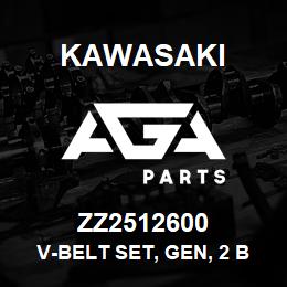 ZZ2512600 Kawasaki V-BELT SET, GEN, 2 BELTS | AGA Parts