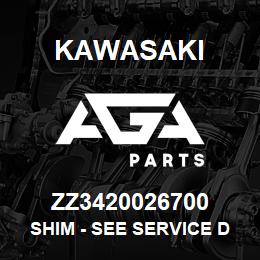 ZZ3420026700 Kawasaki SHIM - SEE SERVICE DEPT | AGA Parts