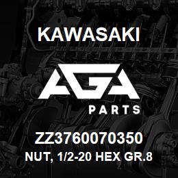 ZZ3760070350 Kawasaki NUT, 1/2-20 HEX GR.8 | AGA Parts