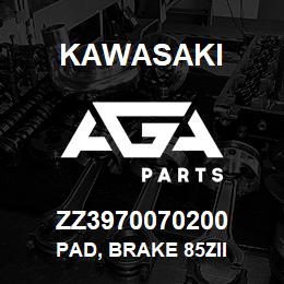 ZZ3970070200 Kawasaki PAD, BRAKE 85ZII | AGA Parts