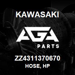 ZZ4311370670 Kawasaki HOSE, HP | AGA Parts