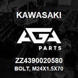 ZZ4390020580 Kawasaki BOLT, M24X1.5X70 | AGA Parts