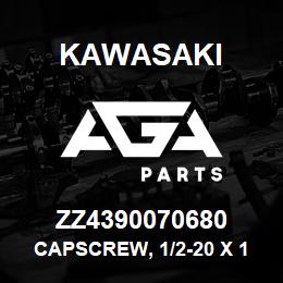 ZZ4390070680 Kawasaki CAPSCREW, 1/2-20 X 1-3/8 HEX | AGA Parts