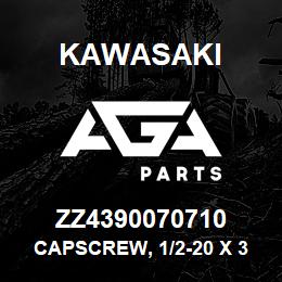 ZZ4390070710 Kawasaki CAPSCREW, 1/2-20 X 3 HEX | AGA Parts