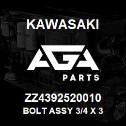 ZZ4392520010 Kawasaki BOLT ASSY 3/4 X 3 | AGA Parts