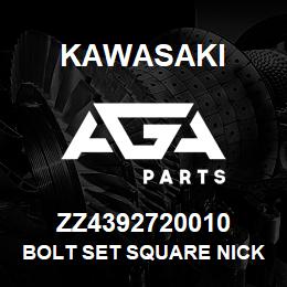 ZZ4392720010 Kawasaki BOLT SET SQUARE NICK (7/8X2-3 | AGA Parts