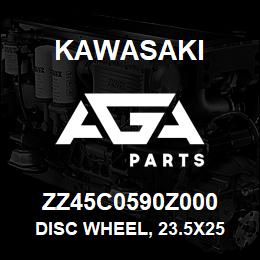 ZZ45C0590Z000 Kawasaki DISC WHEEL, 23.5X25 | AGA Parts