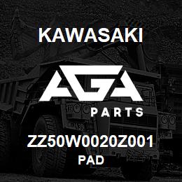 ZZ50W0020Z001 Kawasaki PAD | AGA Parts