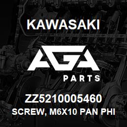 ZZ5210005460 Kawasaki SCREW, M6X10 PAN PHIL M/S | AGA Parts