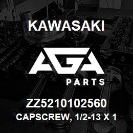 ZZ5210102560 Kawasaki CAPSCREW, 1/2-13 X 1-1/2 HEX | AGA Parts