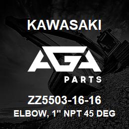 ZZ5503-16-16 Kawasaki ELBOW, 1" NPT 45 DEG SRT | AGA Parts