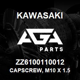 ZZ6100110012 Kawasaki CAPSCREW, M10 X 1.5 X 12 HEX | AGA Parts